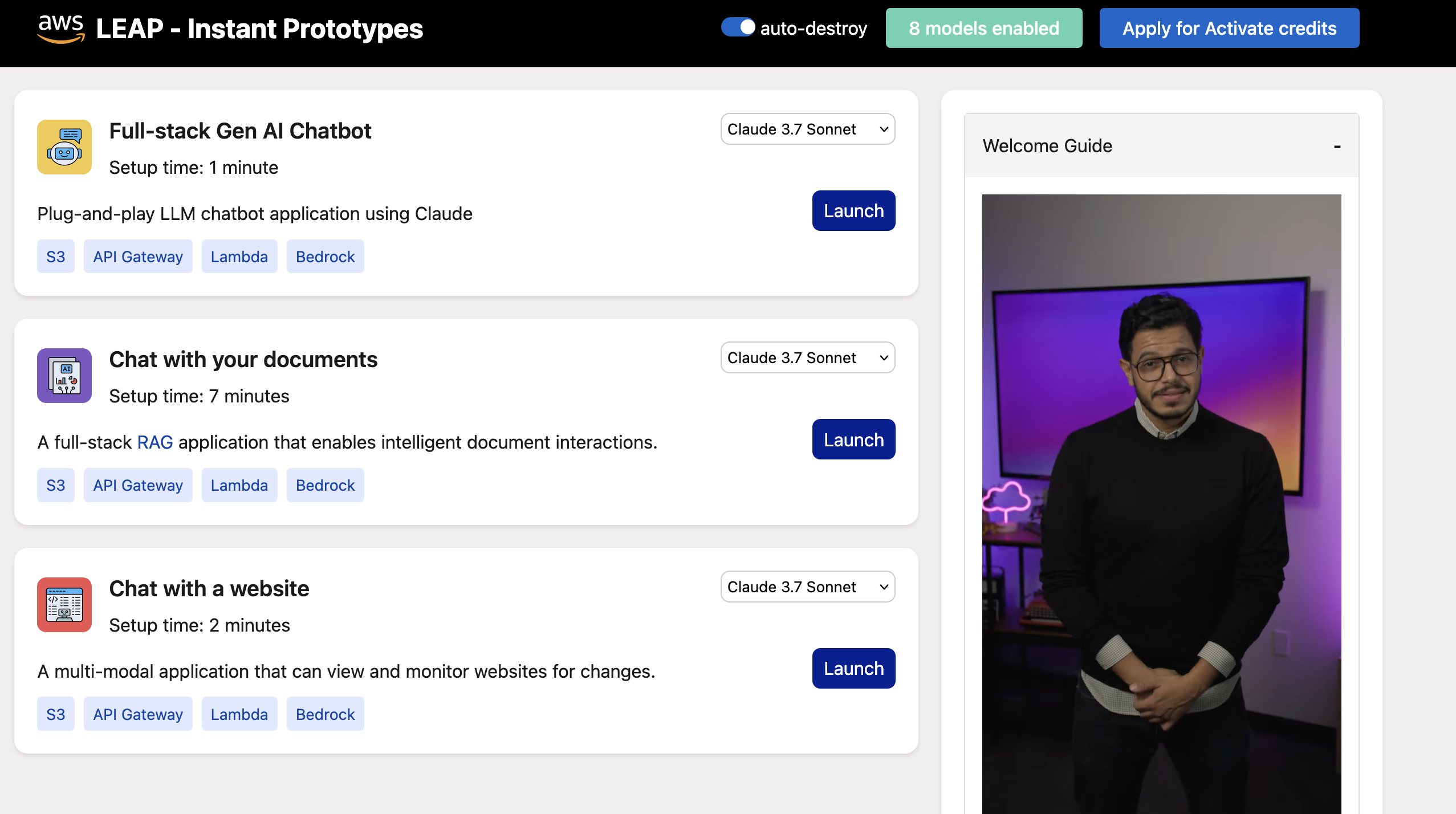 LEAP-Stacks in action - animated demo showing the interface and functionality